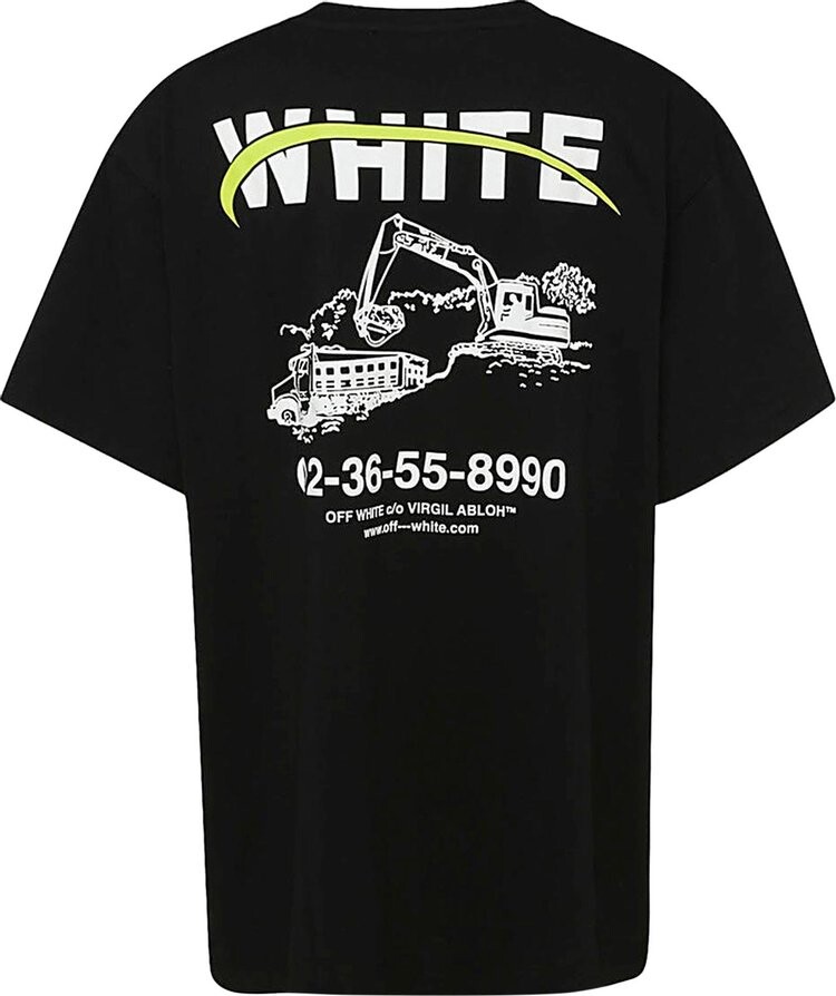 Футболка мужская Off-White Industrial с контрастным принтом, черный — фото 3