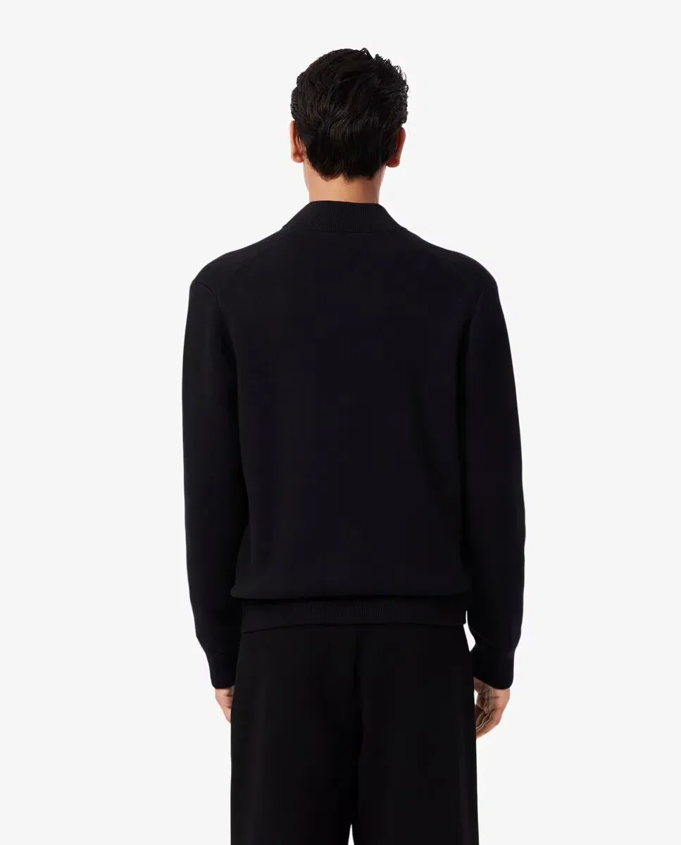 Мужская куртка-бомбер из хлопка и шерсти Lacoste, Negro — фото 2