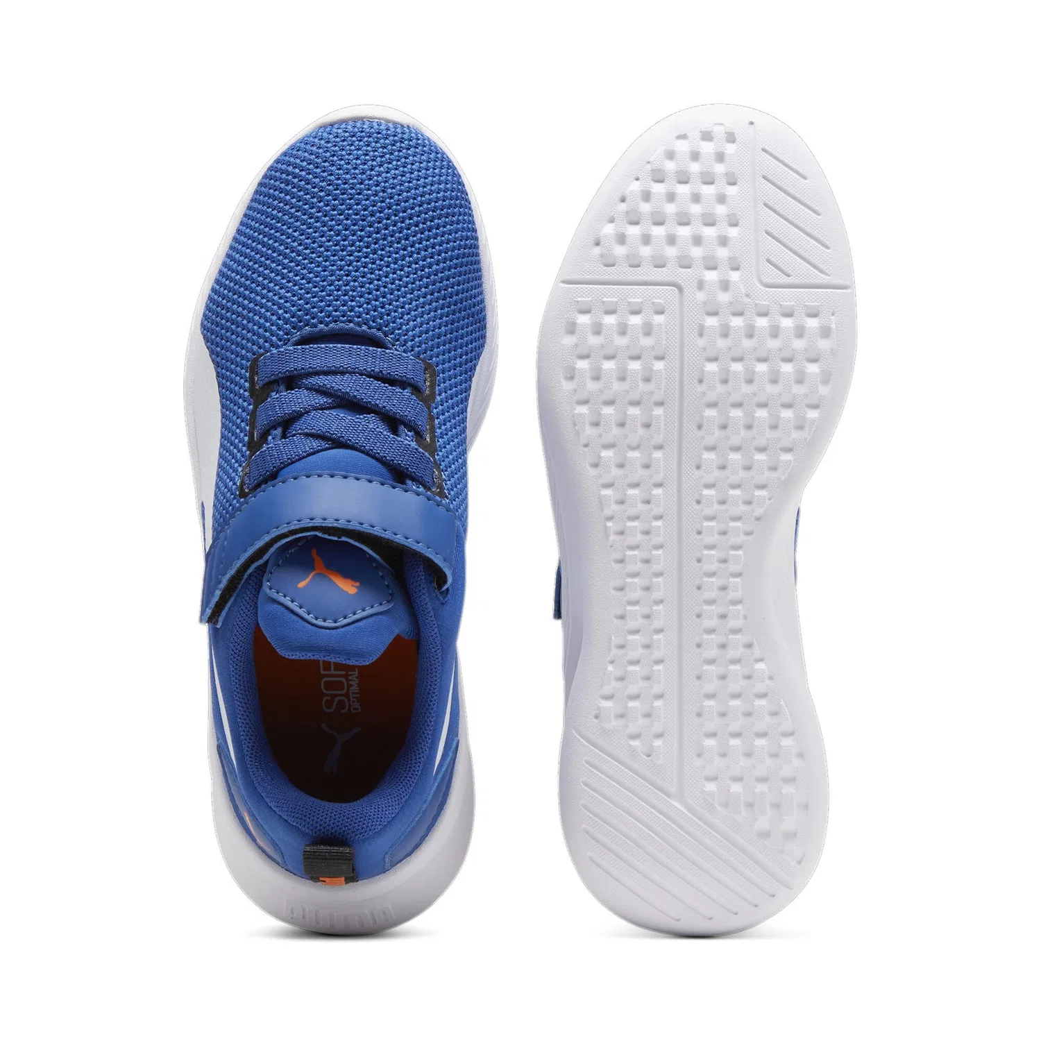 Детские кроссовки для мальчиков с сетчатым верхом Puma Flyer Runner V PS, Cobalt Glaze Puma White Puma Black — фото 4