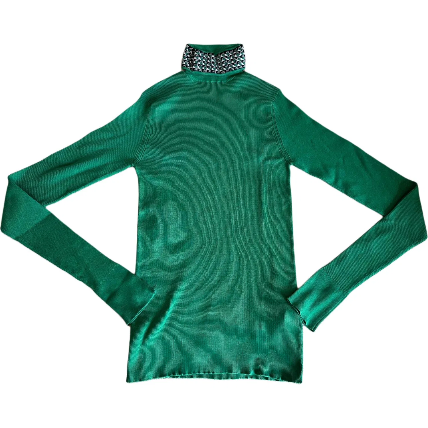 Мужской свитер с полугольфом прямого кроя Green PRADA, Green