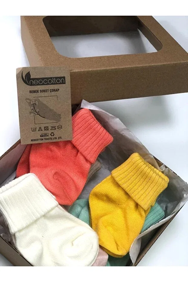 Детские носки с длинным манжетом Basics Neocotton, Ecru — фото 4