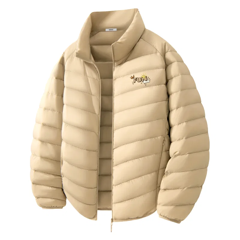Детская пуховая куртка с логотипом Ma Life of Happiness Chest Logo MINISO, Khaki