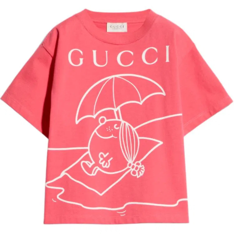 Детская футболка с круглым вырезом Pink GUCCI