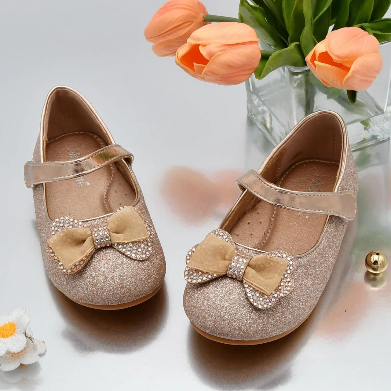 Детские балетки для девочек Nova Utopia Nova Footwear, Champagneglitter — фото 4