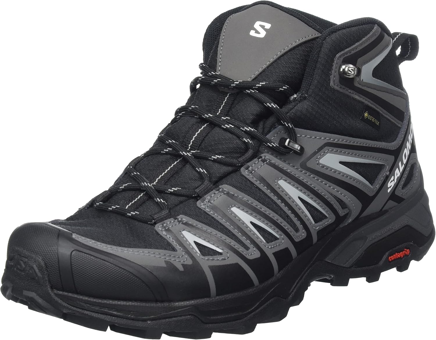 Мужские кроссовки Salomon X Ultra Pioneer Mid Gore-tex для походов, Black Magnet Monument — фото 4