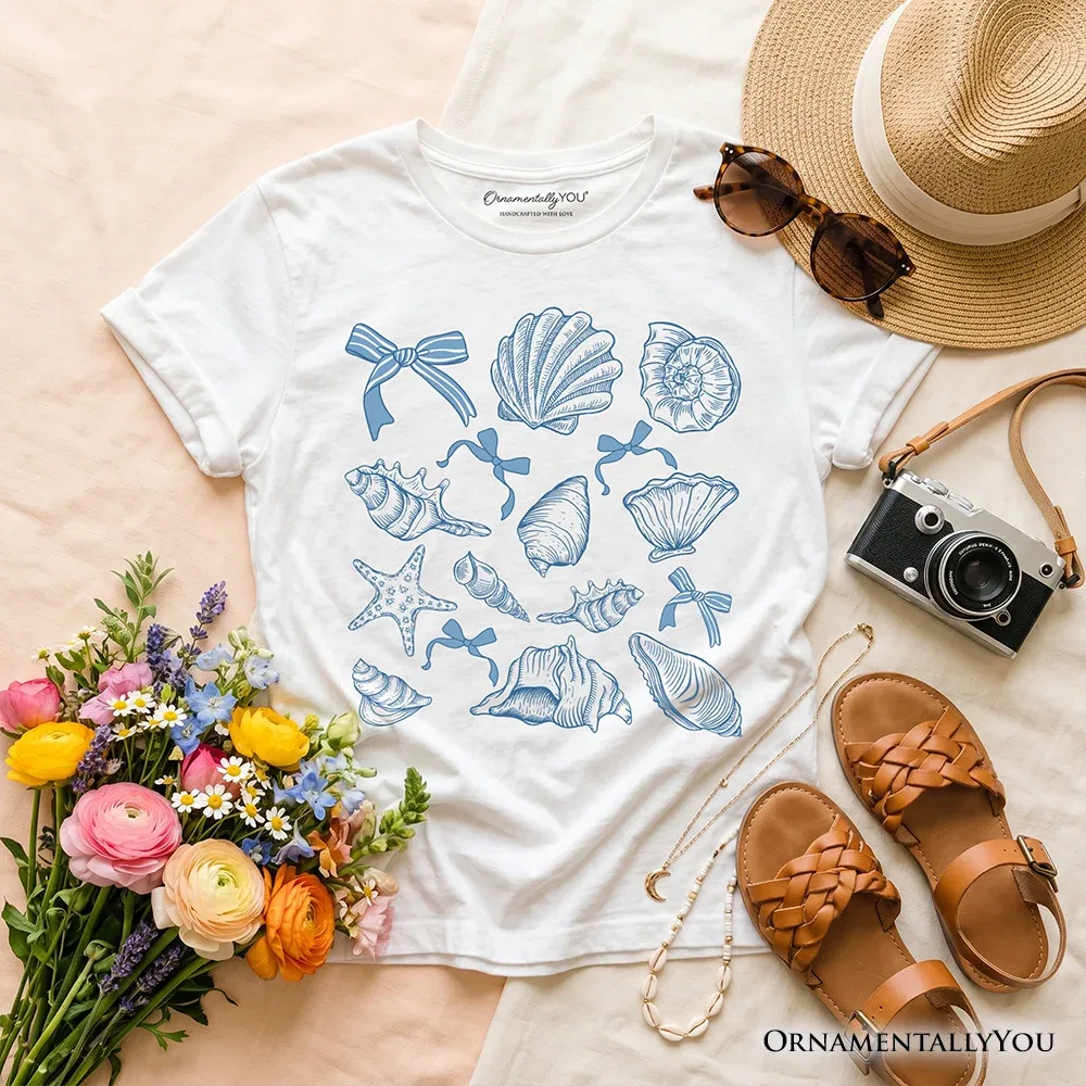 Детская футболка для мальчиков с принтом Seashell Summer Vibe OrnamentallyYou, White