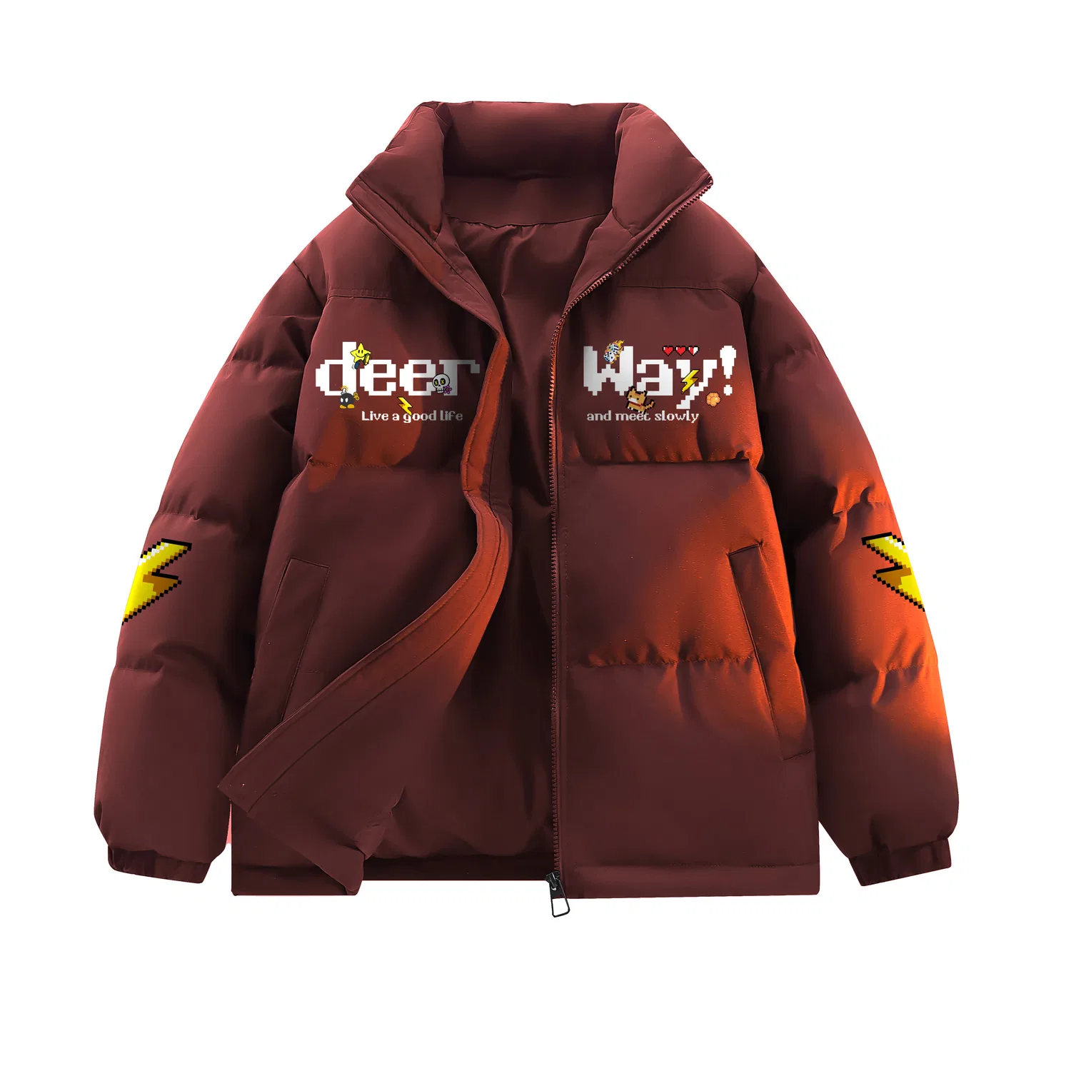 Детский утепленный пуховик с воротником-стойкой DEERWAY, Burgundy