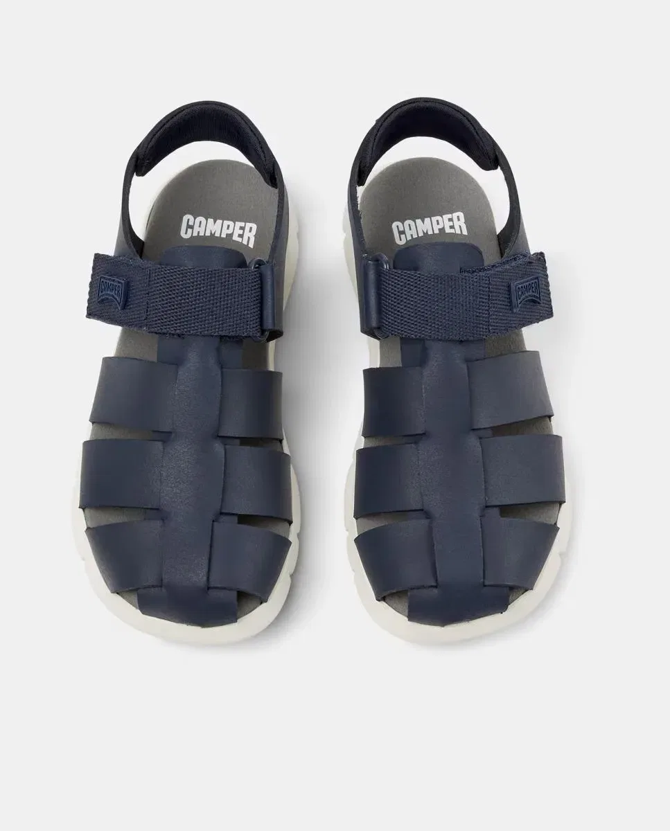 Сандалии детские Camper Oruga для девочек, кожаные, Azul — фото 3
