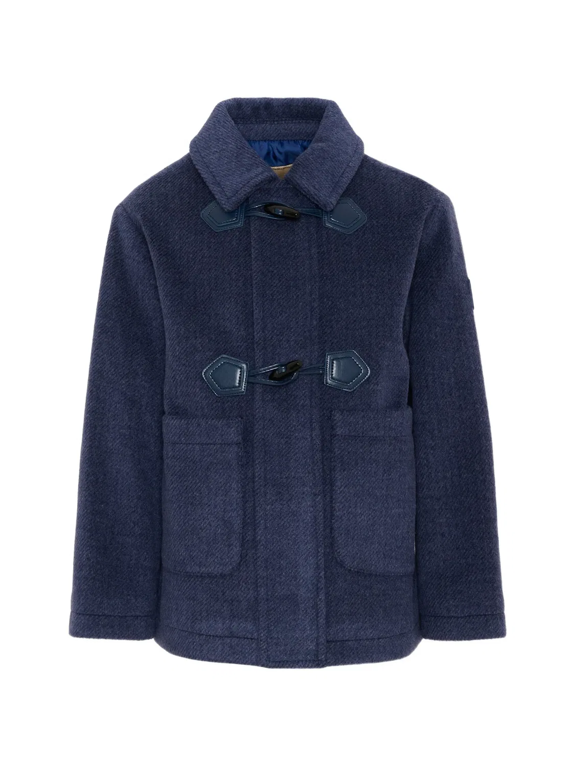Пальто с застежкой тогл и накладными карманами Trussardi Junior, синий