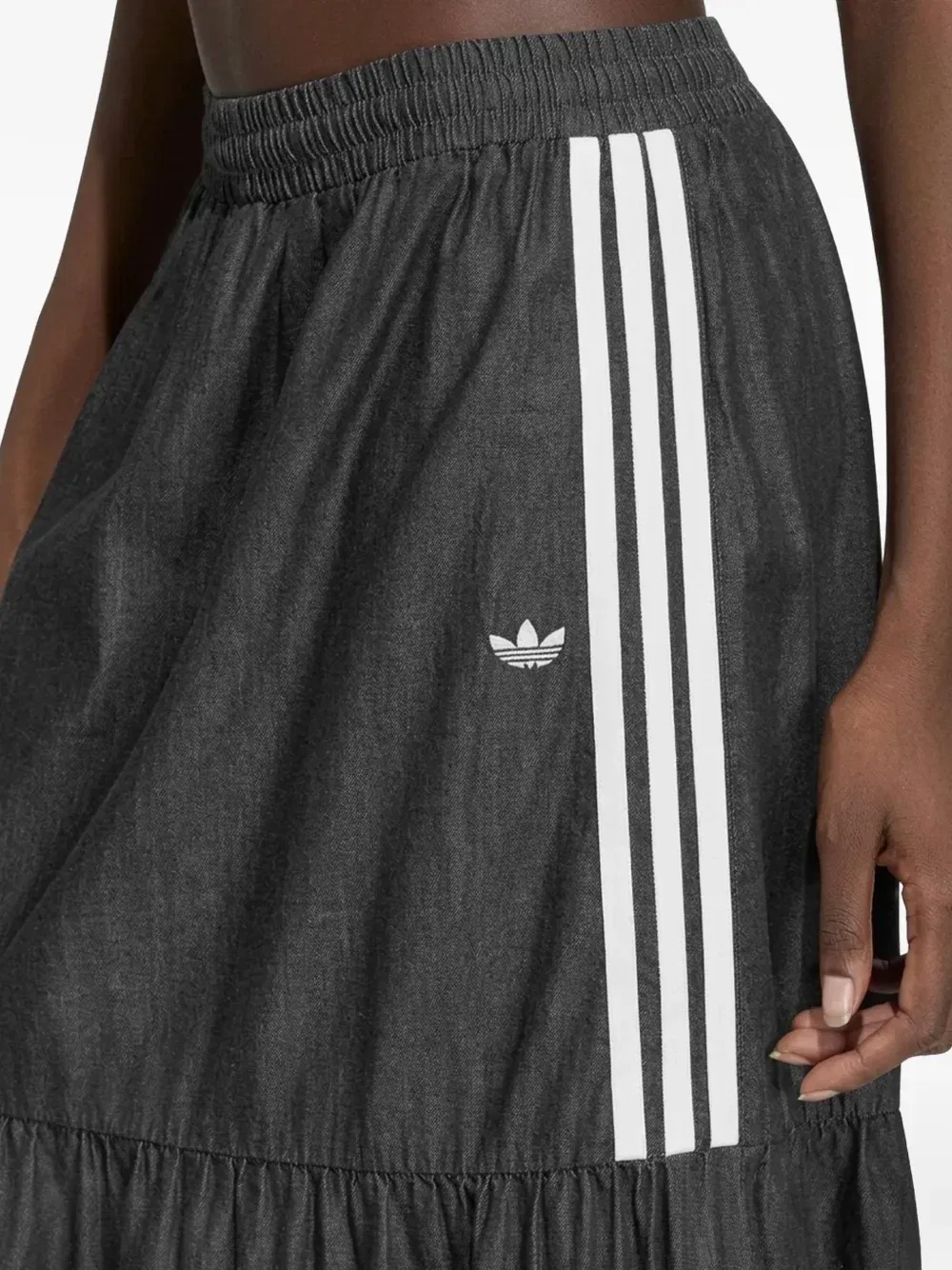 Джинсовая юбка-макси adidas, черный — фото 3
