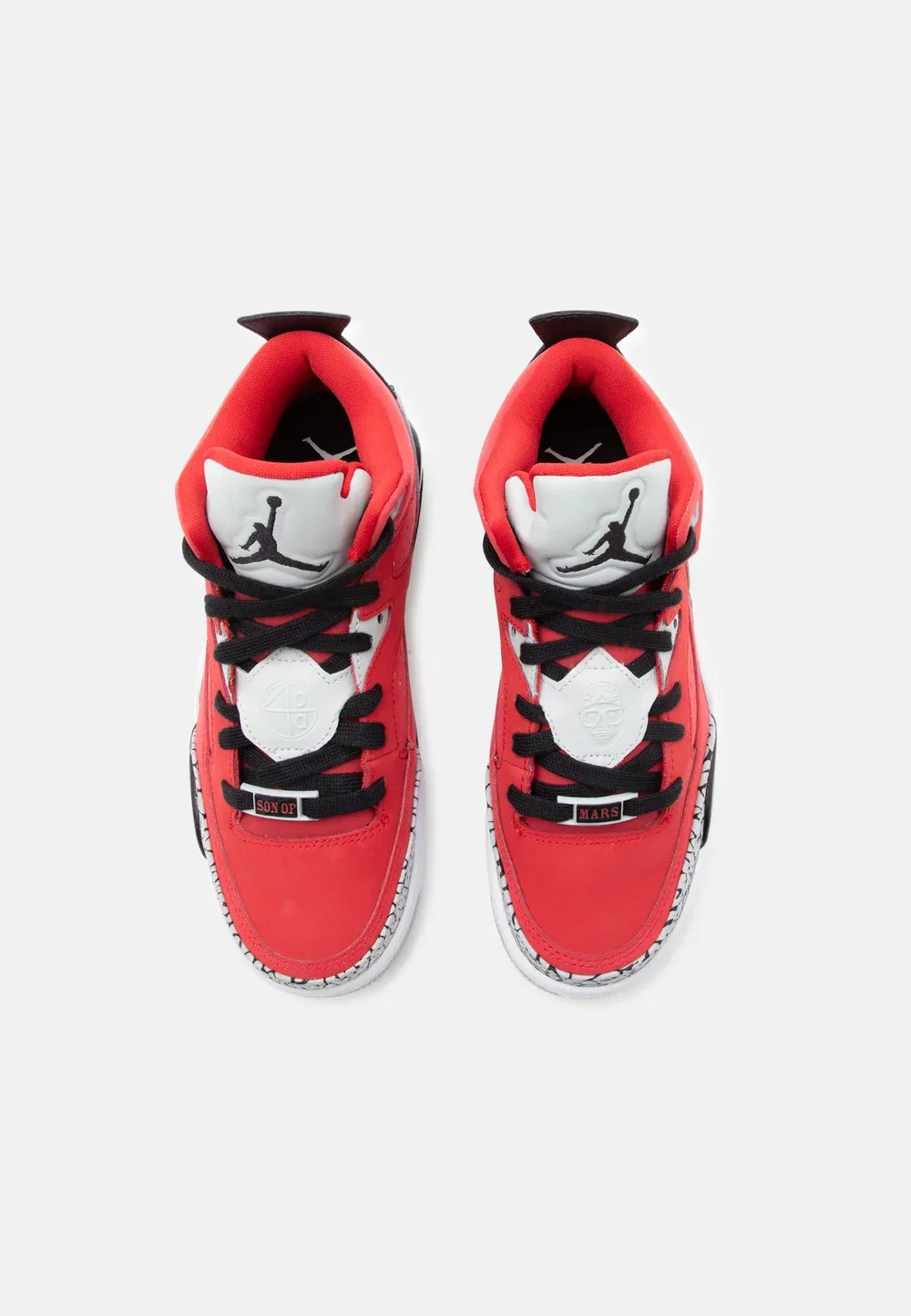 Son of Mars унисекс - высокие кроссовки Jordan, Fire Red/Black/Grey Mist/White — фото 4