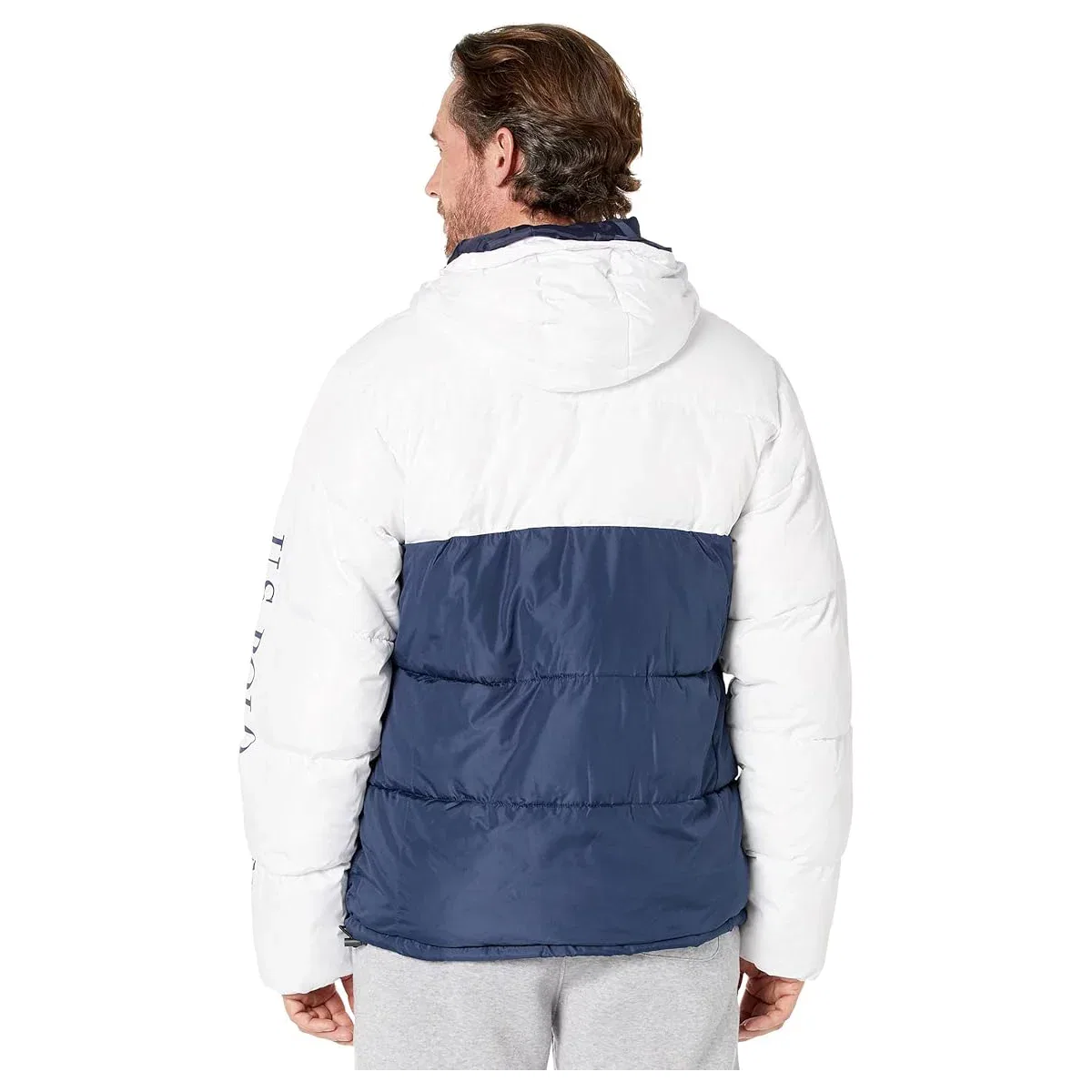 Мужская куртка-пуховик стеганая с капюшоном U.S. Polo Assn., White — фото 2