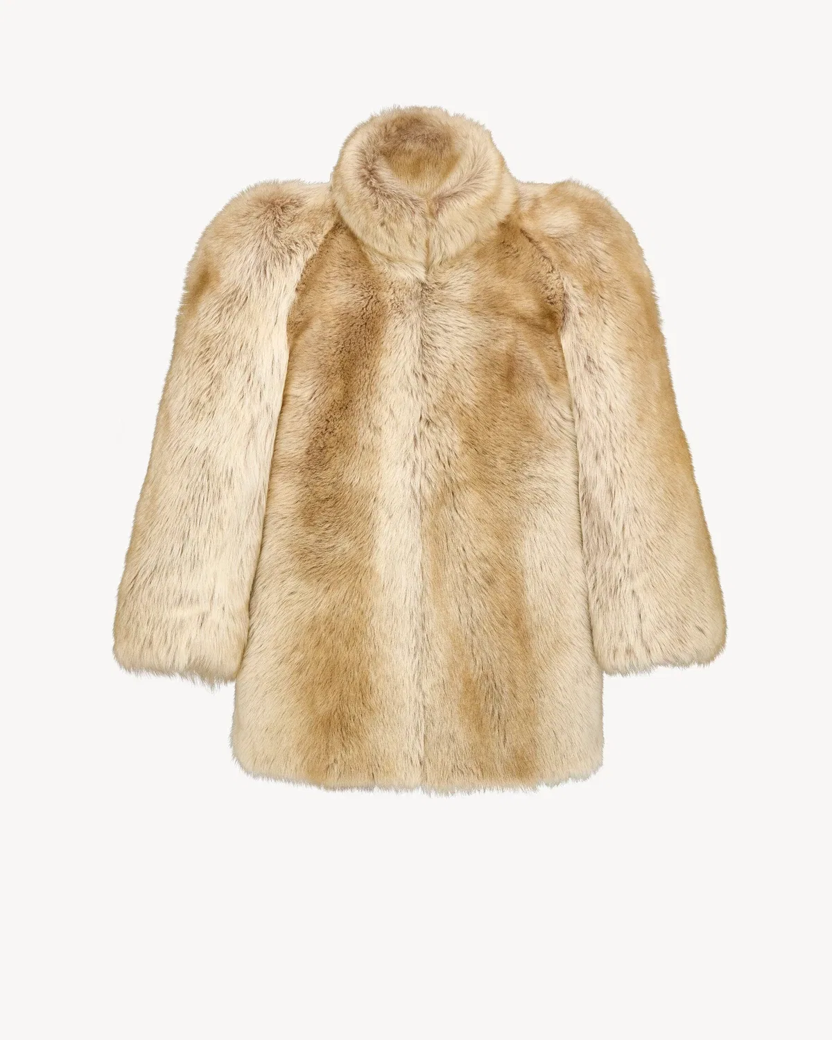 Короткое пальто из овчины SAINT LAURENT, серый