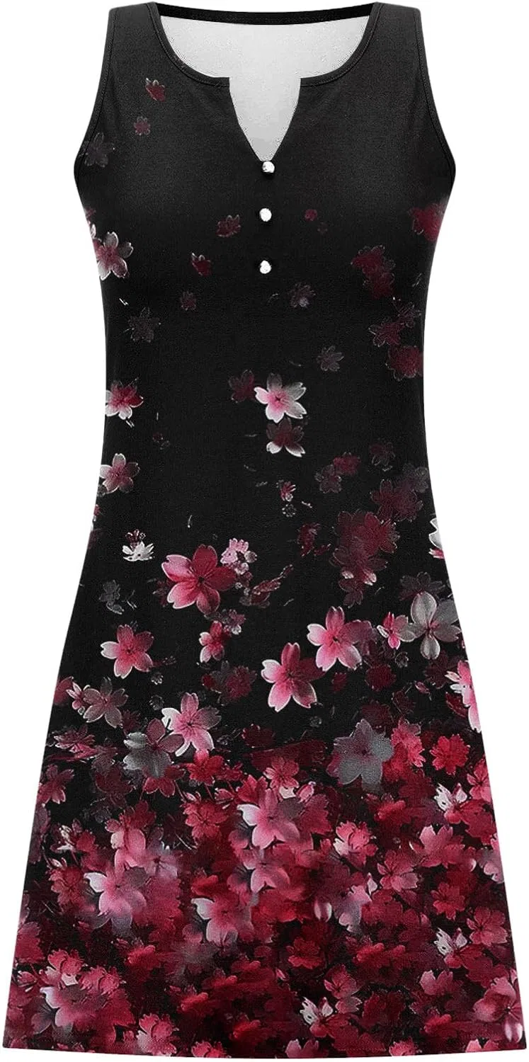Женское летнее мини-платье с цветочным принтом, Black/Multicolor — фото 3