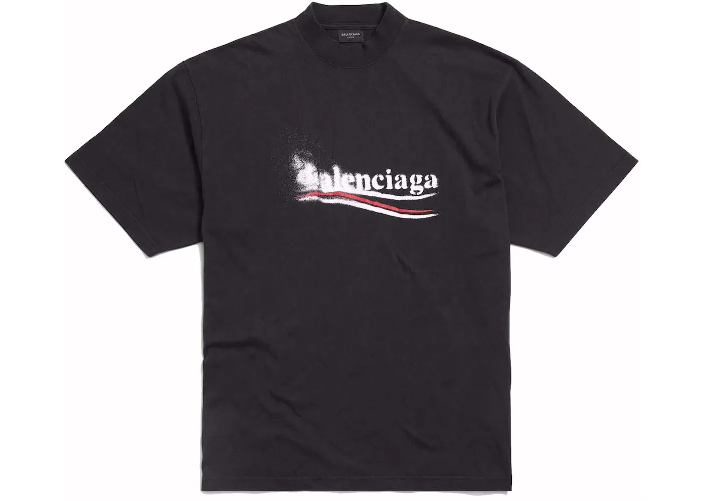 Мужская футболка с принтом Political Stencil Balenciaga, Black/White