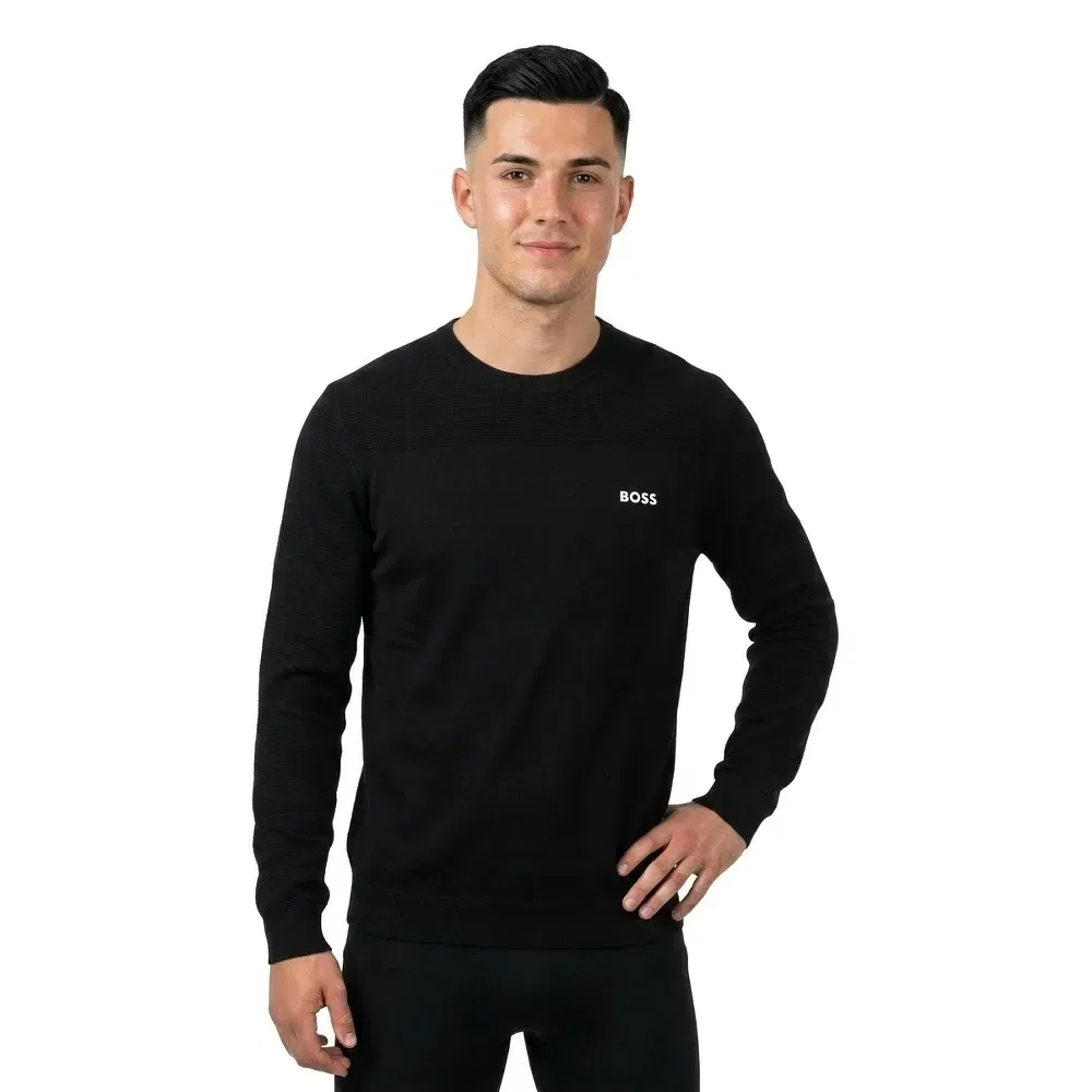 Мужской свитер с влагоотводящими свойствами BOSS Momentum 10273795, Black — фото 2
