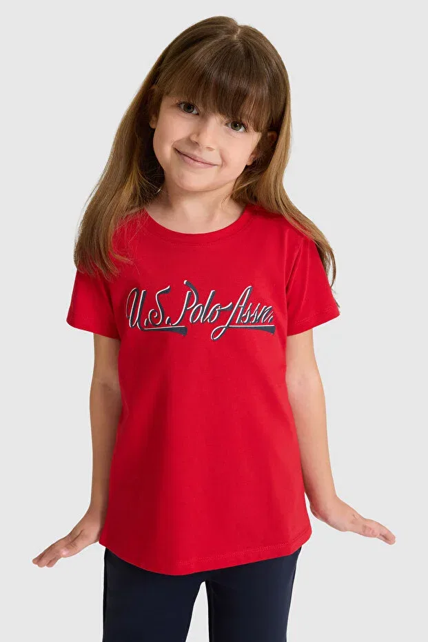 Детская футболка для девочек хлопковое U.S. Polo Assn., Basic Red