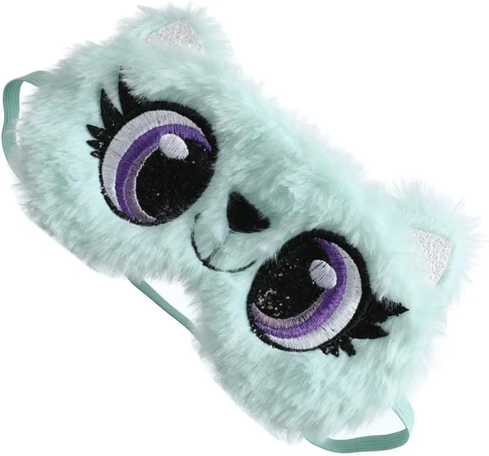 Плюшевая маска для сна с рисунком глаз, Homoyoyo, 1 шт, 20 г, Light Green