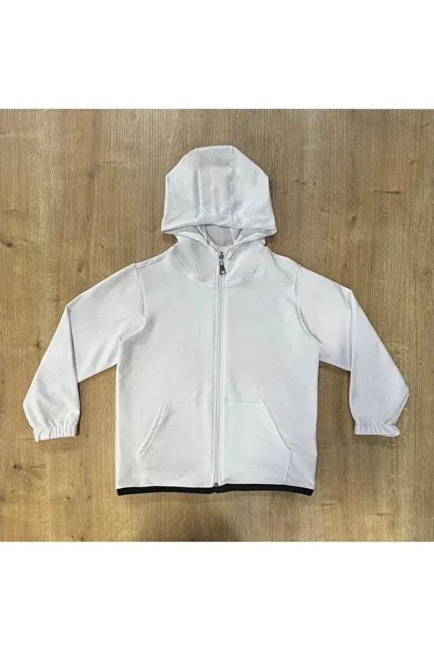 Детский кардиган на молнии с капюшоном Demoiselle, White