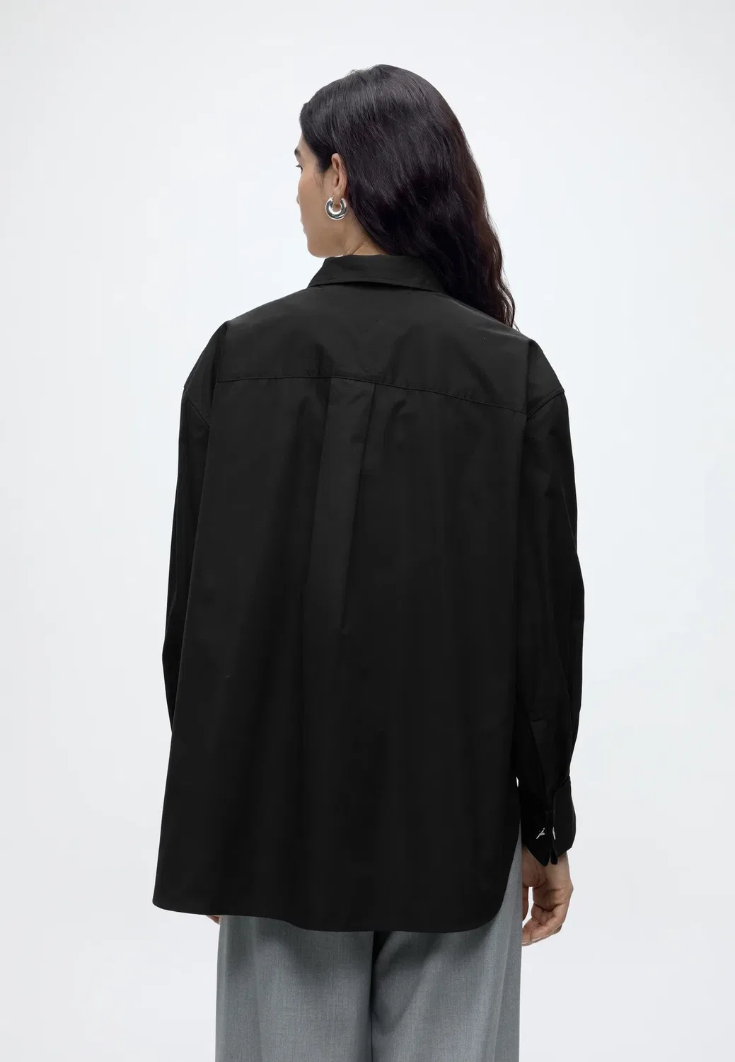 Рубашка из поплина с двойными манжетами - блузка на пуговицах Tommy Hilfiger, Black — фото 3
