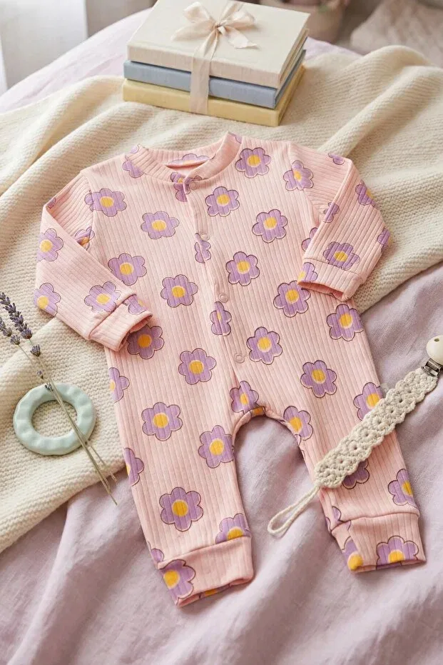 Детский комбинезон для новорожденных с принтом Zıbzıb Baby, Beige