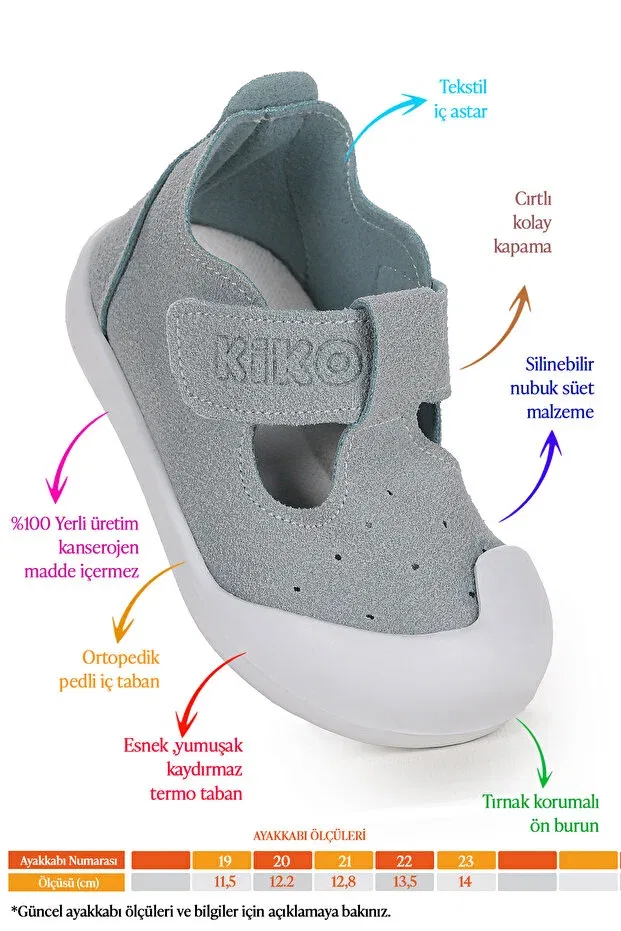 Детские повседневные туфли для девочек с липучкой Elroy first step Kiko Kids, Baby Blue — фото 2