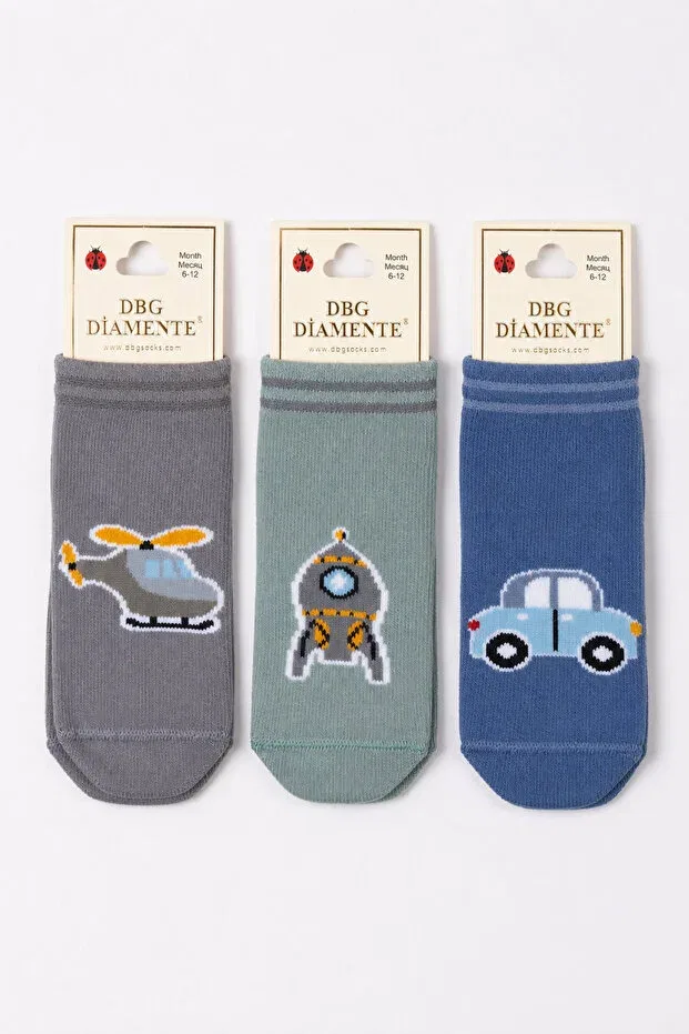 Детские носки хлопковые 3-предметный набор Dbg Çorap, Multicolor