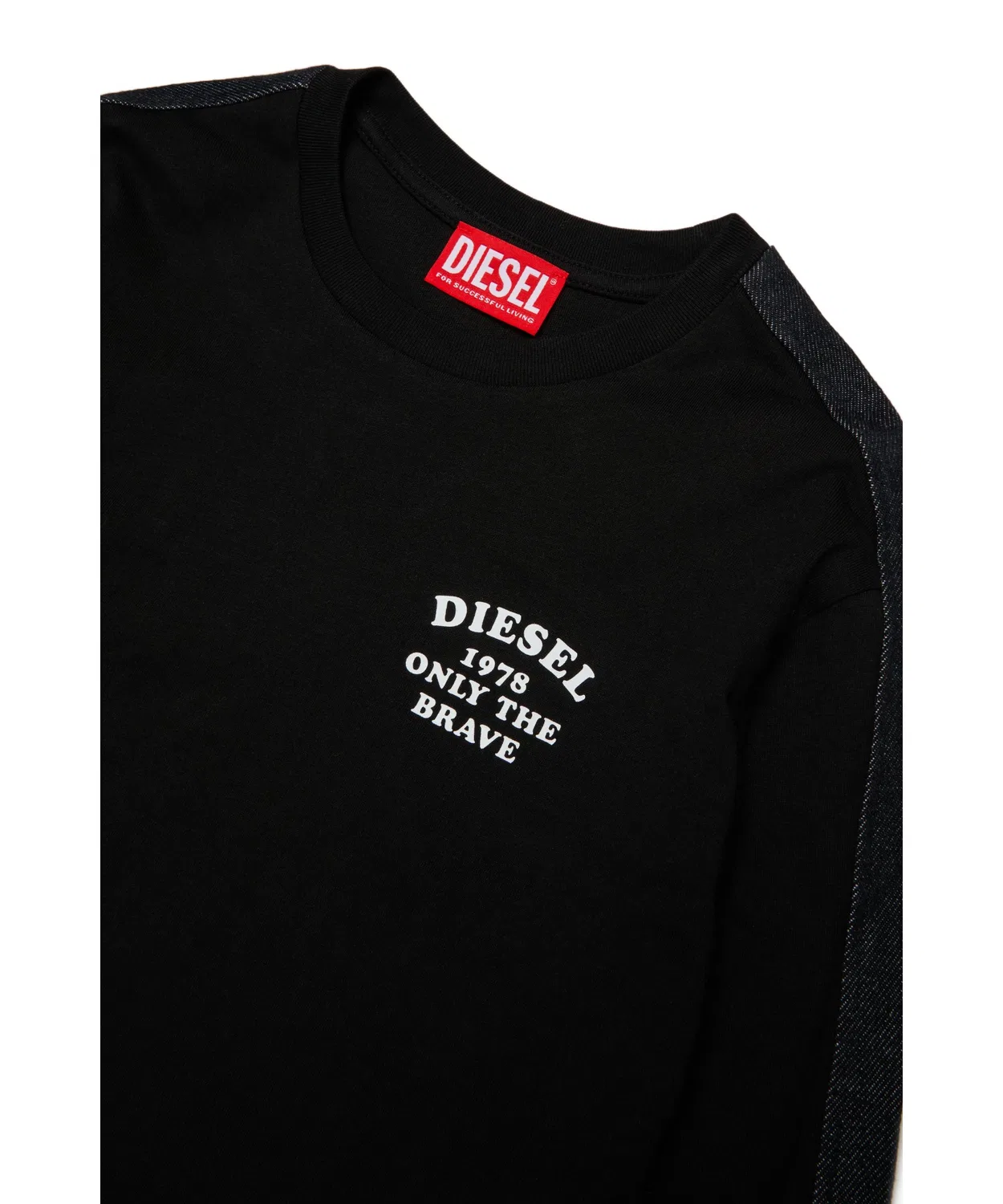 Детская футболка с длинным рукавомс боковыми полосами DIESEL, Серый — фото 3