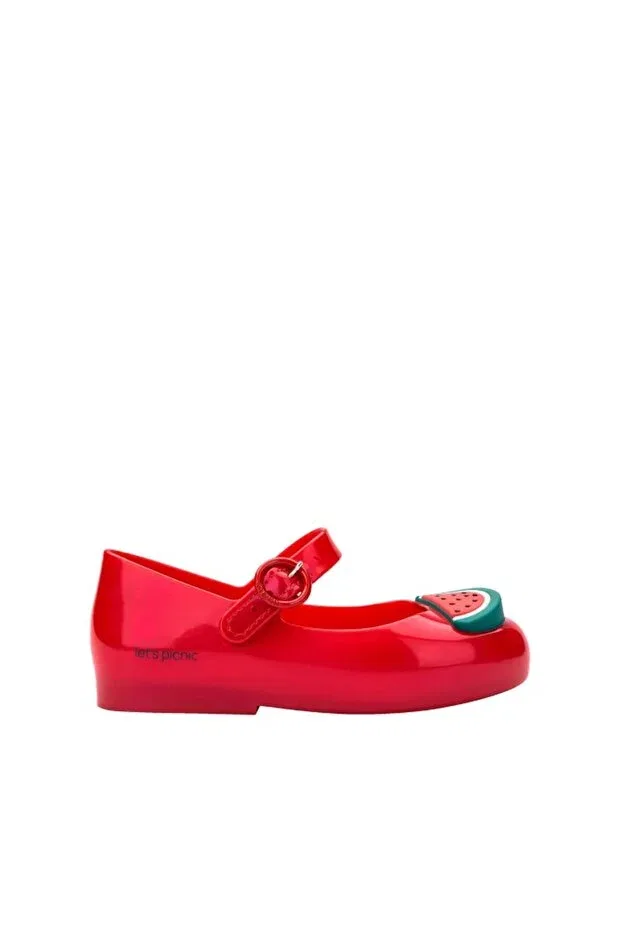 Детские балетки для девочек с принтом арбуза Mini Melissa, Red