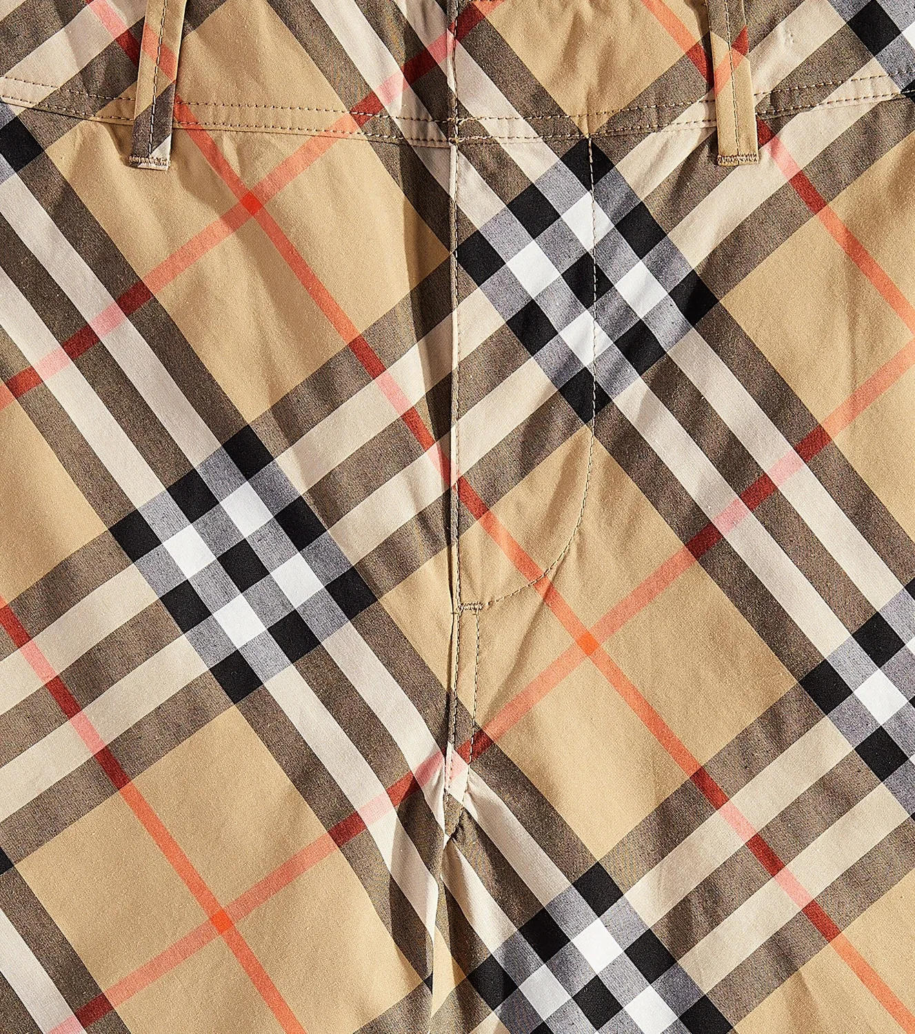 Шорты хлопковые в клетку Burberry Kids, бежевый — фото 3