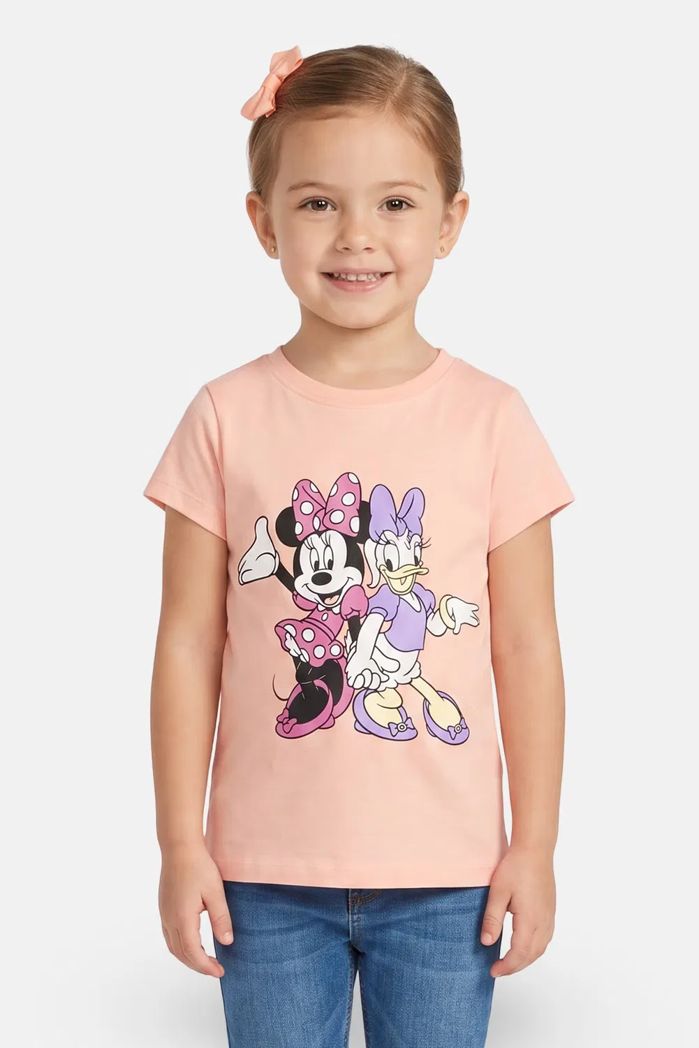 Футболка с принтом Mickey Minnie Disney, персиковый