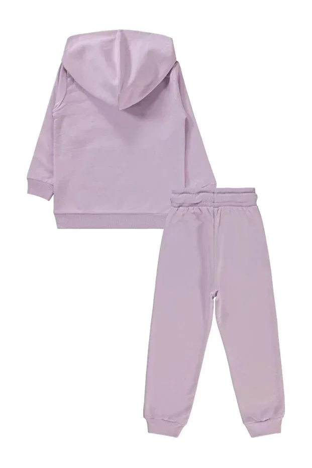 Детский комплект для девочек с принтом Basic 2-piece tracksuit set Civil Girls, Lilac — фото 4