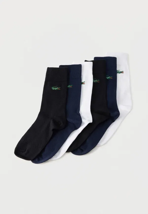 Носки Lacoste Унисекс, Набор из 6 пар, Классические, Белый/Черный/Темно-синий