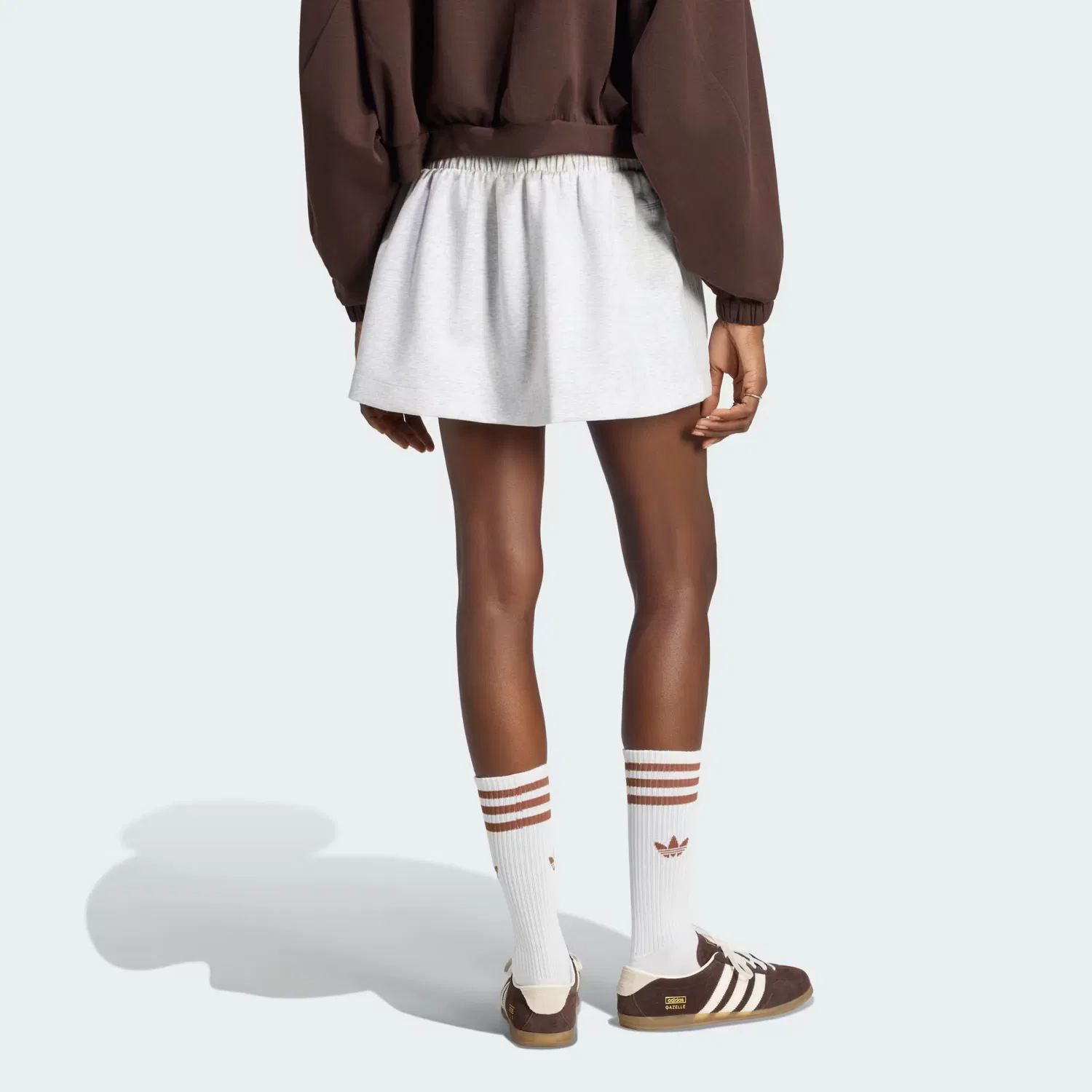 Женская юбка свободного кроя adidas Originals, светло-серый меланж — фото 2