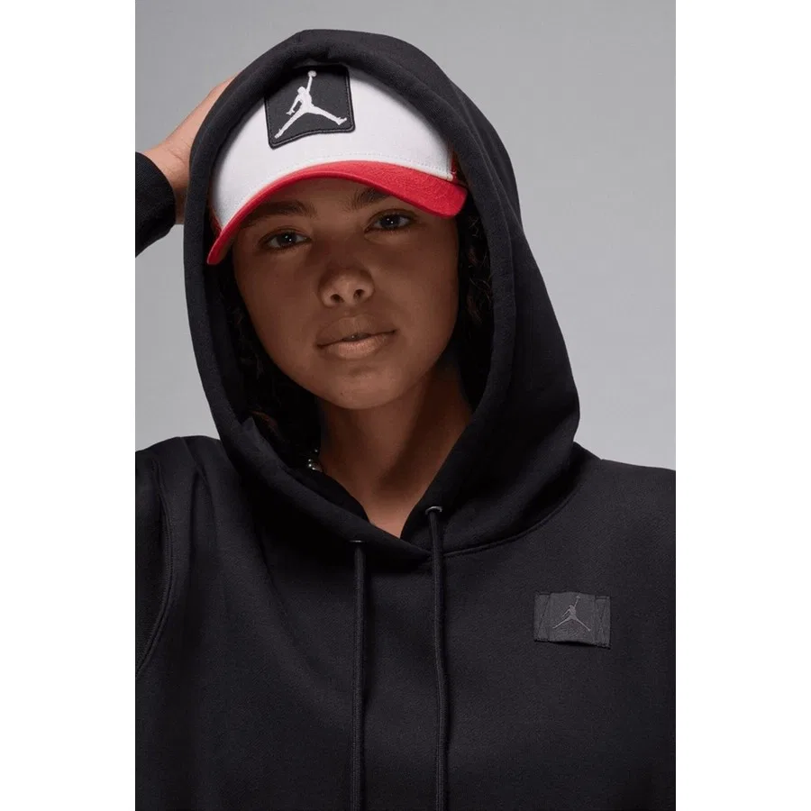 Женский свитшот-худи с капюшоном, свободный крой, Nike Jordan Flight Fleece Po Loose Fit, Nike, Черный — фото 3