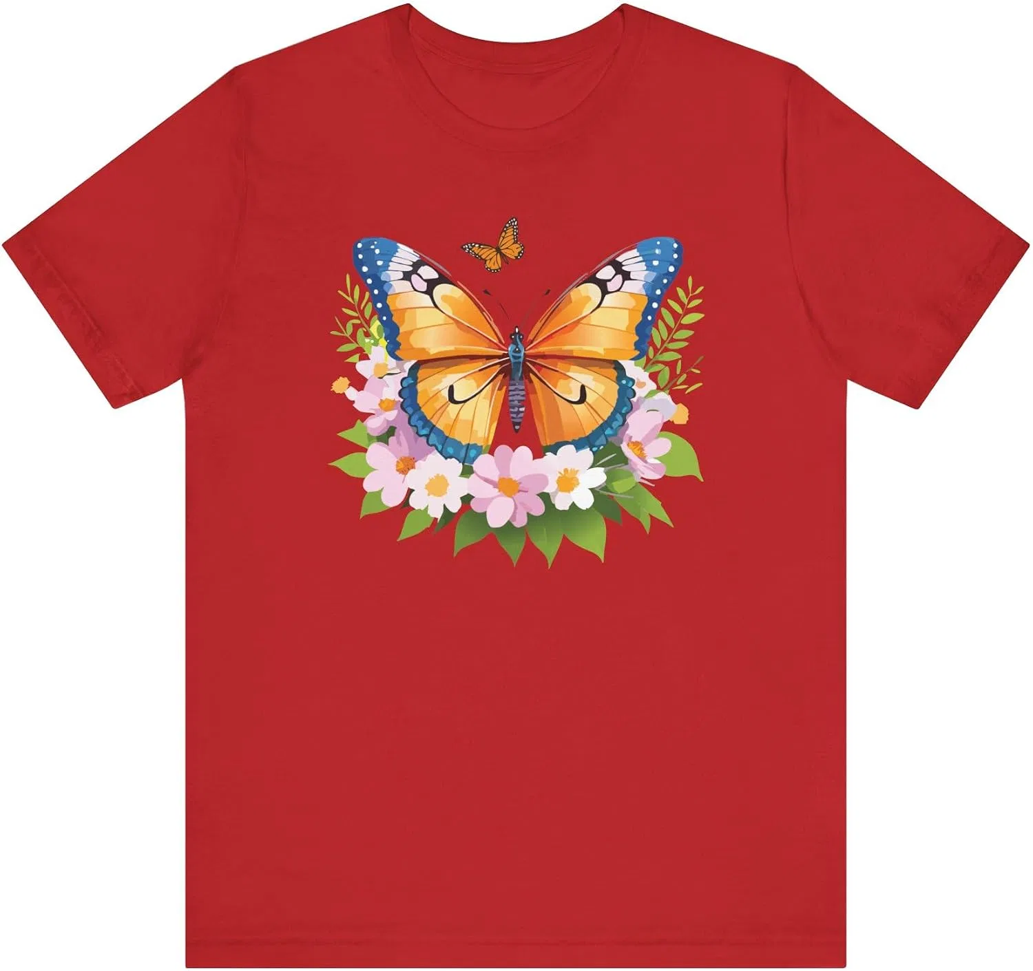 Футболка с бабочками Bella Canvas 3001, Red