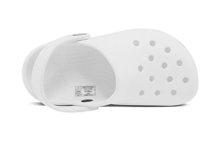 Детские сандалии-клоги с закрытым носком Classic Clog Crocs, White — фото 4