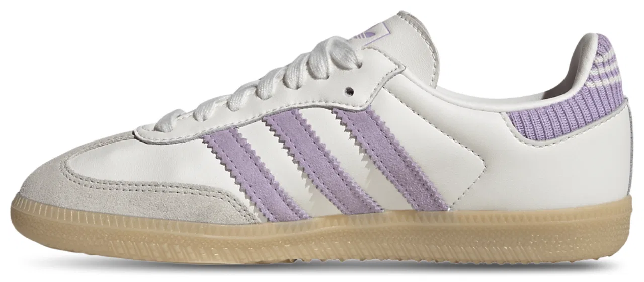 Кроссовки для девочек Samba OG Adidas, цвет Cloud White/Power Plum/Gum — фото 2