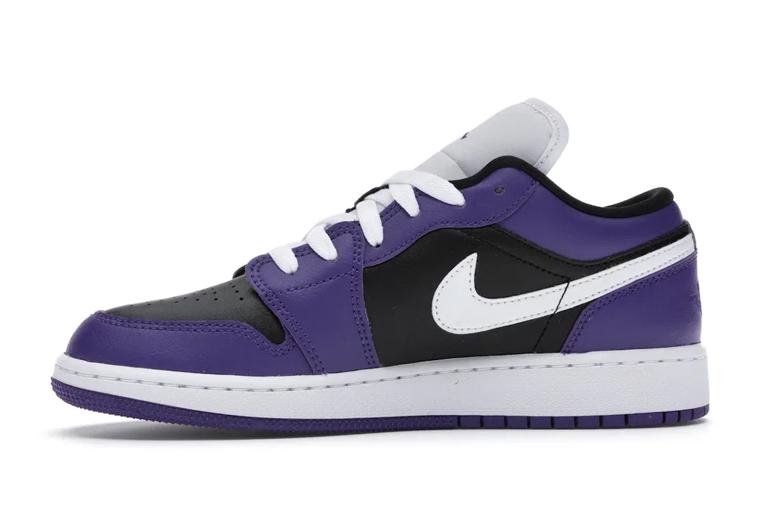 Детские кроссовки Lifestyle с принтом Jordan 1 Low Jordan, Court Purple/Black-White — фото 3