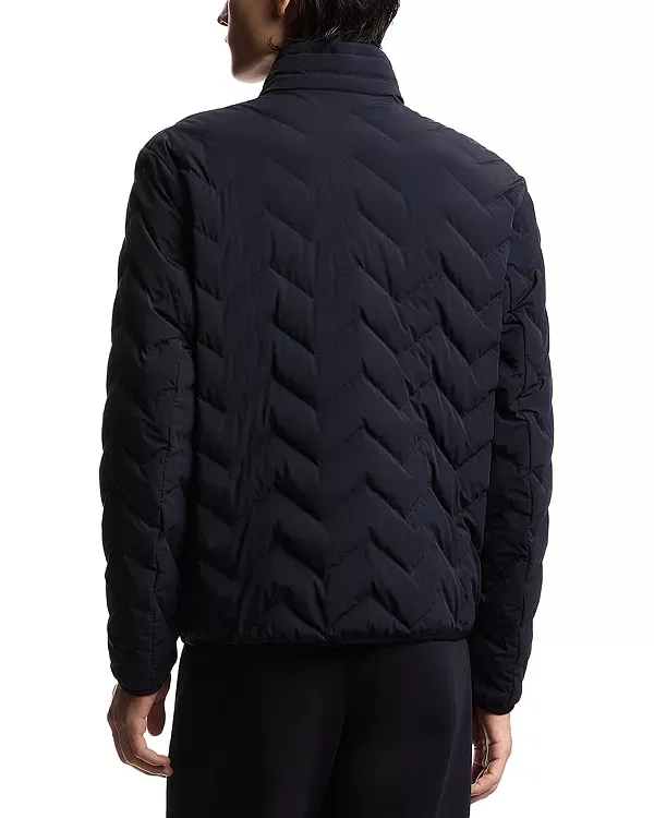 Мужская куртка с принтом Essential Chevron Quilted Jacket Emporio Armani, Navy Blue — фото 3