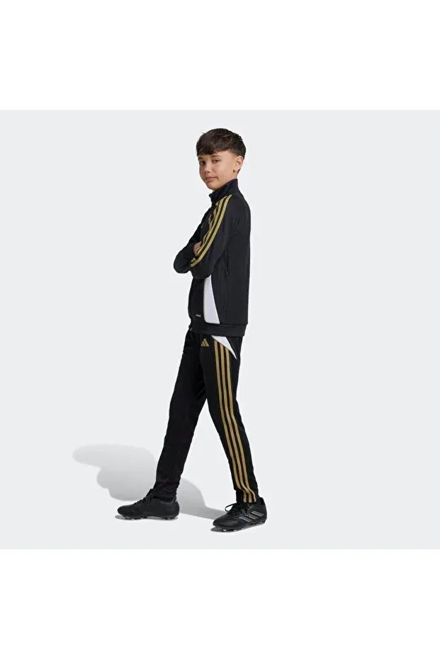 Детские спортивные штаны для девочек с зауженным кроем Messi kids training sweatpants Adidas, Black — фото 4