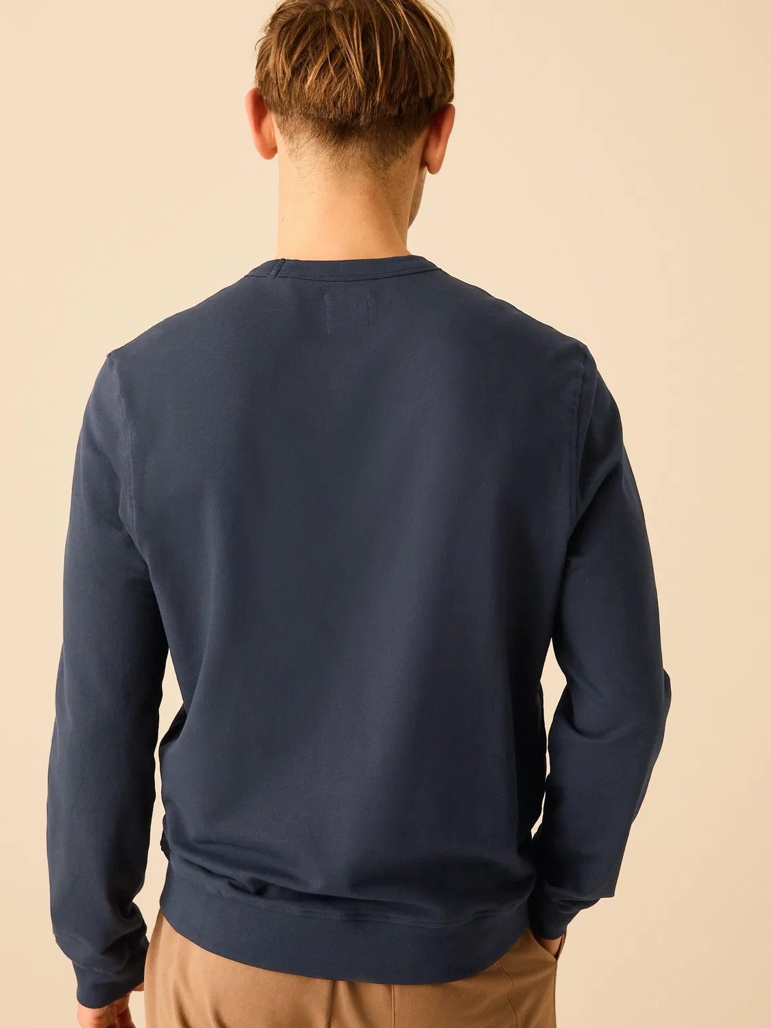 Мужской хлопковый свитшот Lightweight Crew Neck NEXT, Navy Blue — фото 2