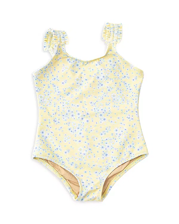 Детский купальник для девочек с принтом Ribbed Butter Bloom Shade Critters, желтый