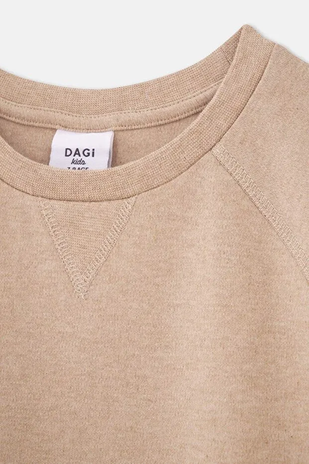 Детские свитшот для девочек хлопковый Sportswear Dagi, Coffee Melange — фото 3