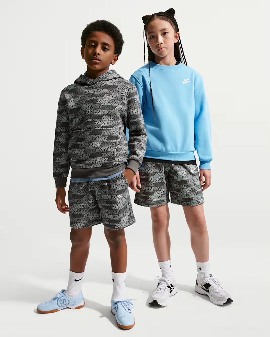 Детские шорты из французской махровой ткани Nike Sportswear Club Fleece, Cave Stone/Cave Stone/Moon Particle