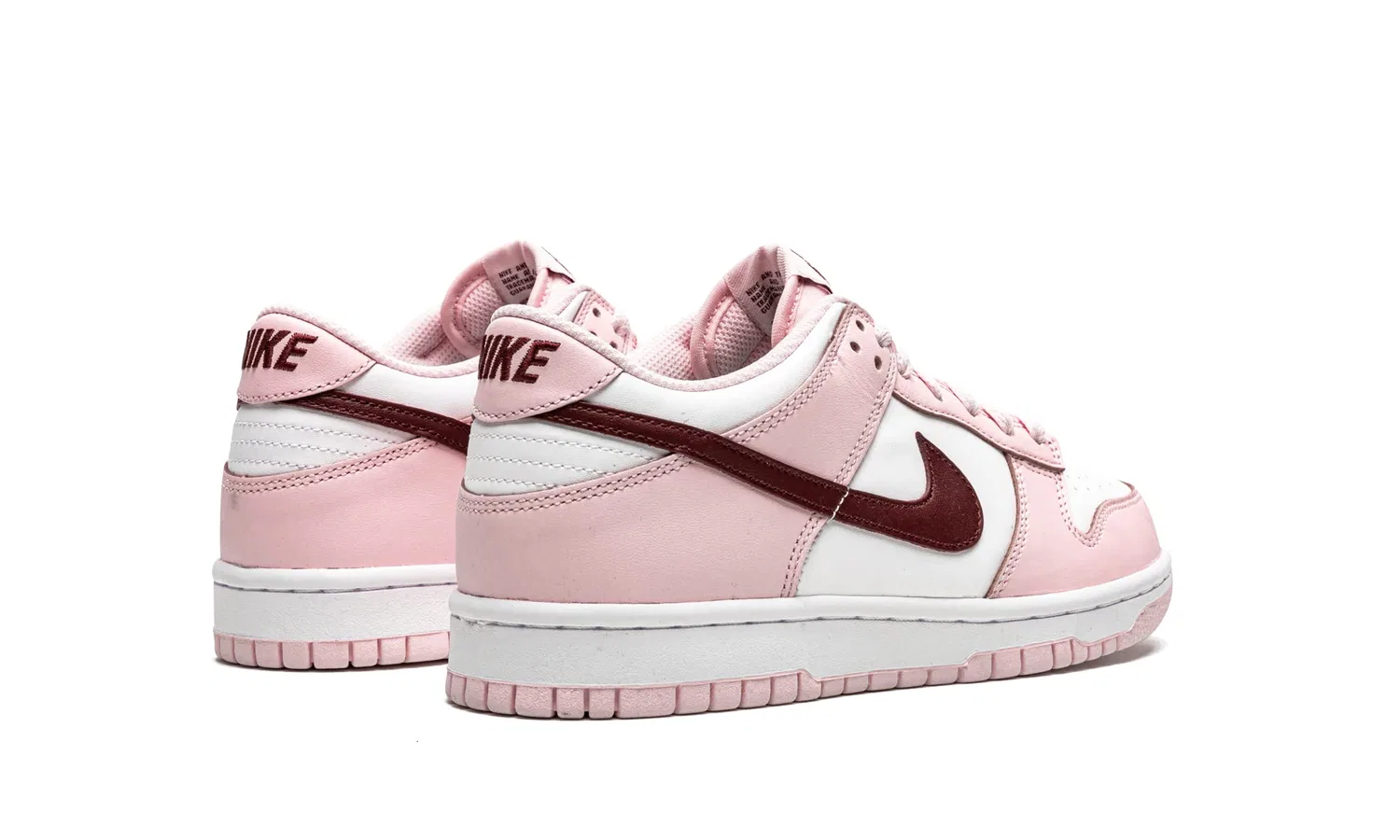 Детские кроссовки для девочек с принтом Dunk Low NIKE, Pink White Bordeaux — фото 3
