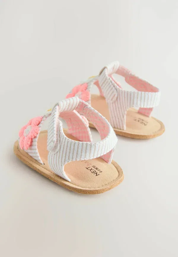 Сандалии с цветочной аппликацией Regular fit Next, Pink Neutral Floral, розовый — фото 4