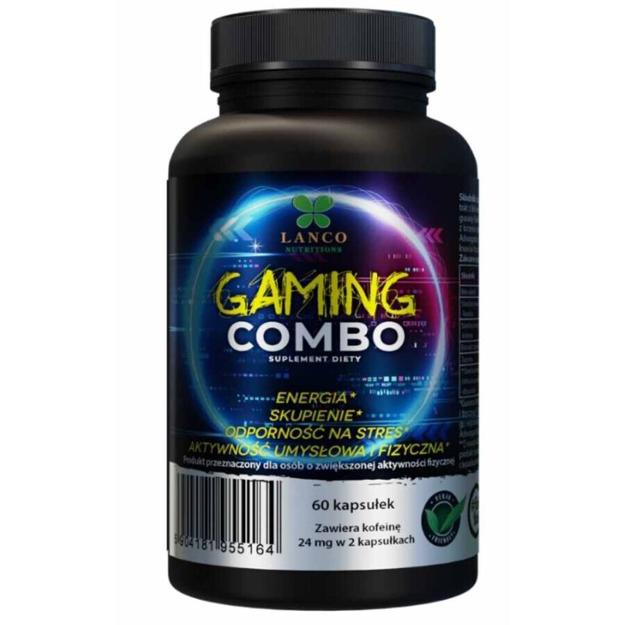 

Lanco Nutritions Gaming Combo Добавка для игроков для концентрации, энергии, внимания, 60 капс./1 уп.