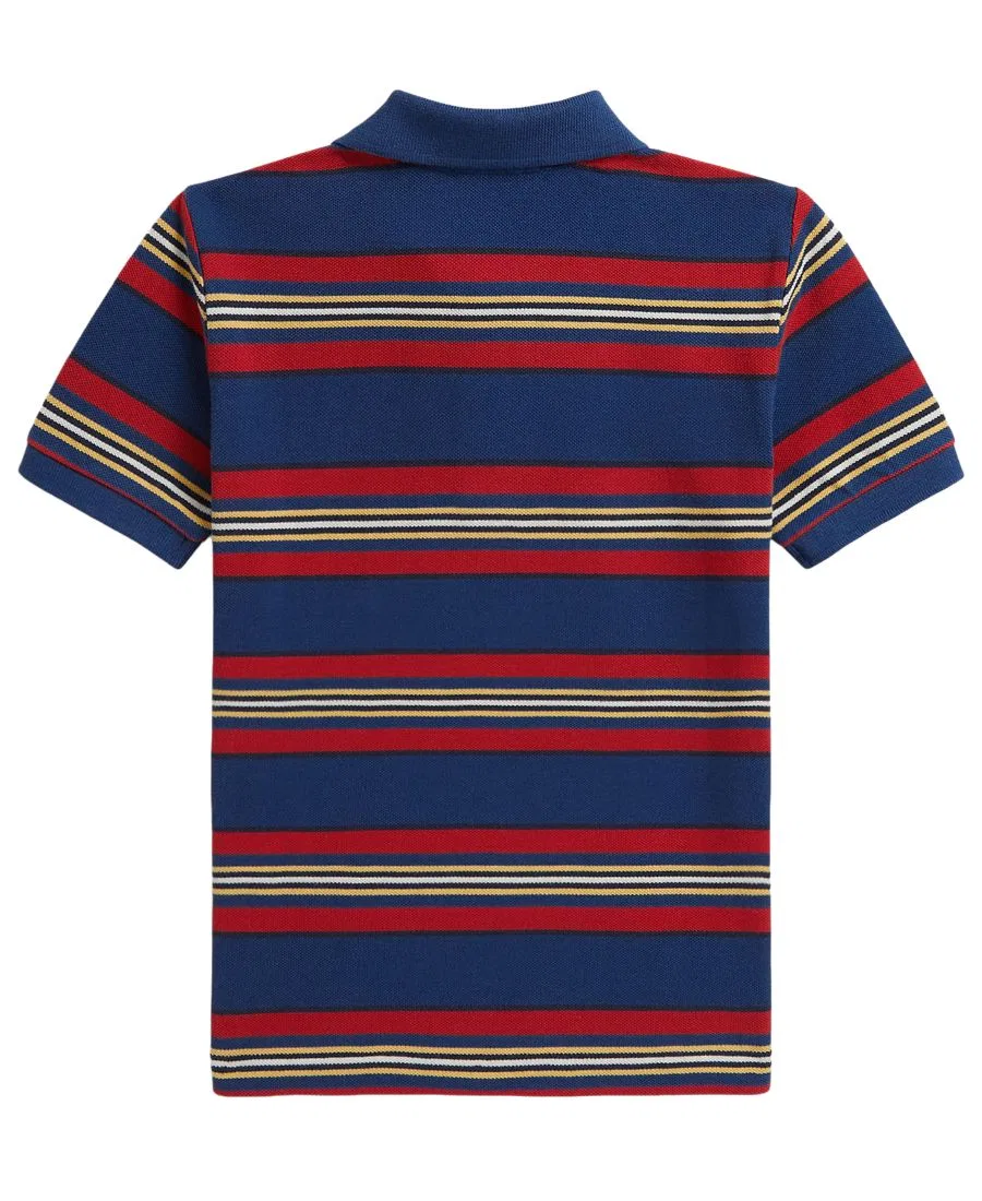Детская футболка-поло с полосками Polo Ralph Lauren, Dusty Azure Multi — фото 2