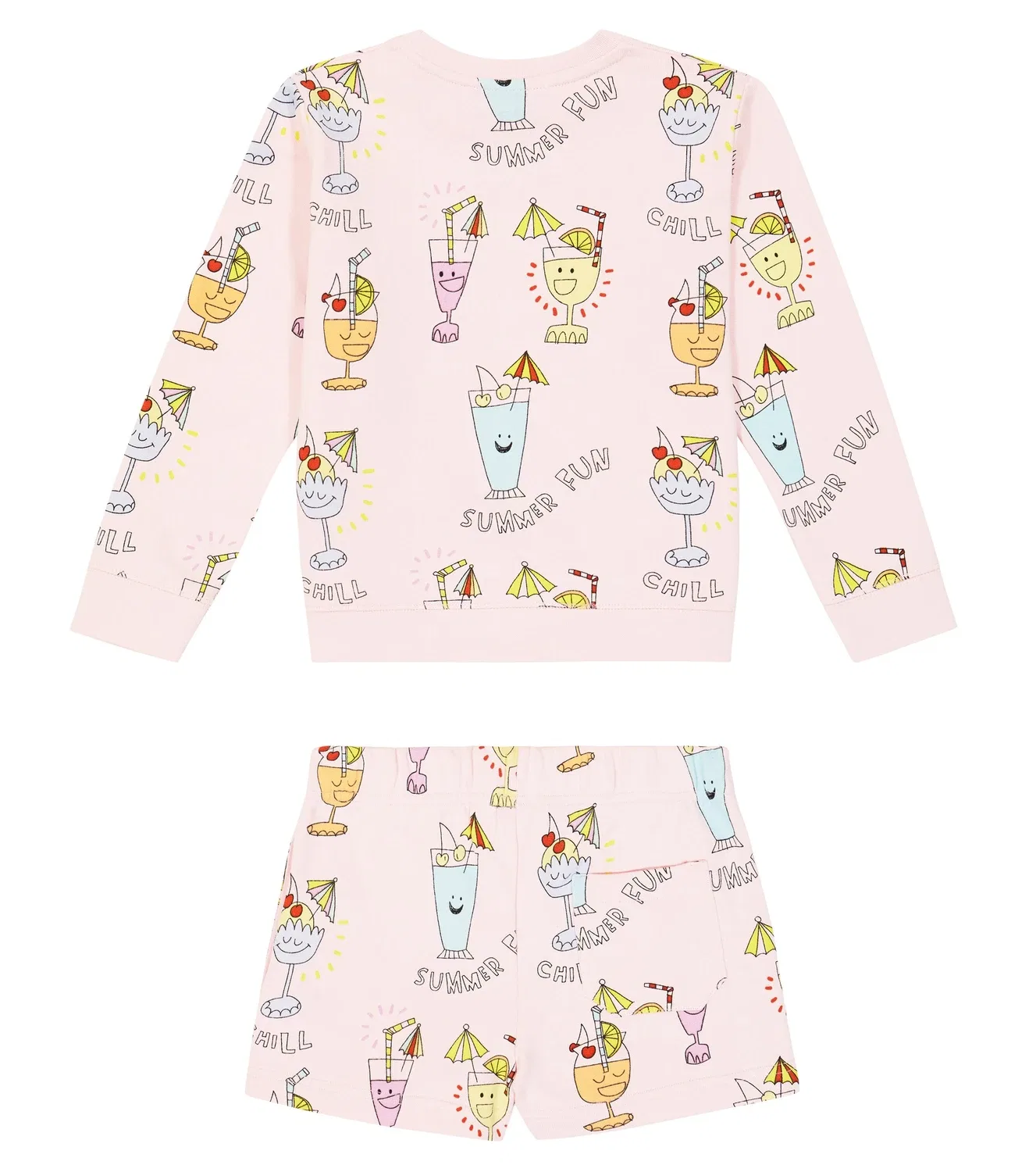 Комплект свитшота и шорт с принтом Stella Mccartney Kids, розовый — фото 4